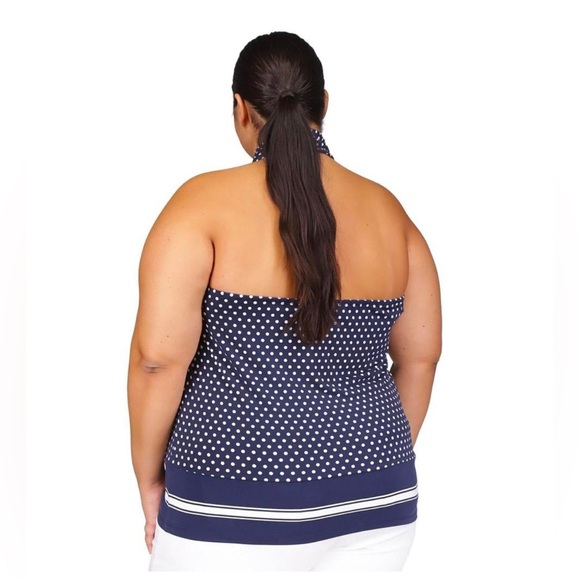 Michael Kors Plus Size Printed Border-Hem Halter Top - Picture 4 of 5